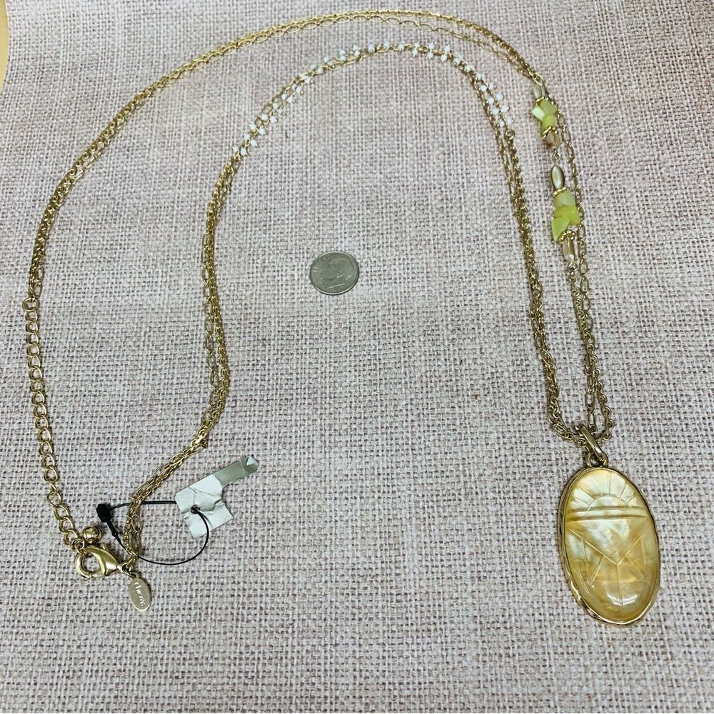 Chicos Double Strand Long MOP Acrylic Necklace NWT‎